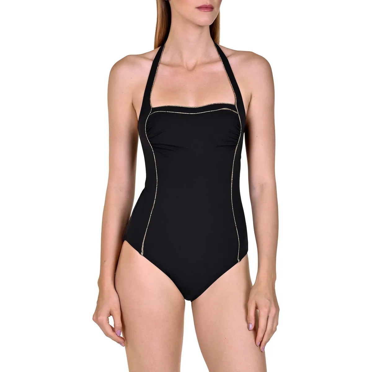Traje de baño con aros Ancona  una pieza halter sin